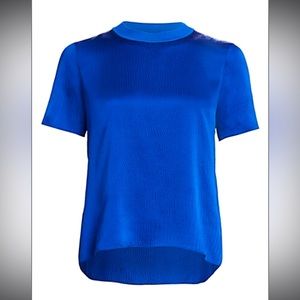 Rag & Bone Ali Crewneck Short-Sleeve Silk Satin Tee